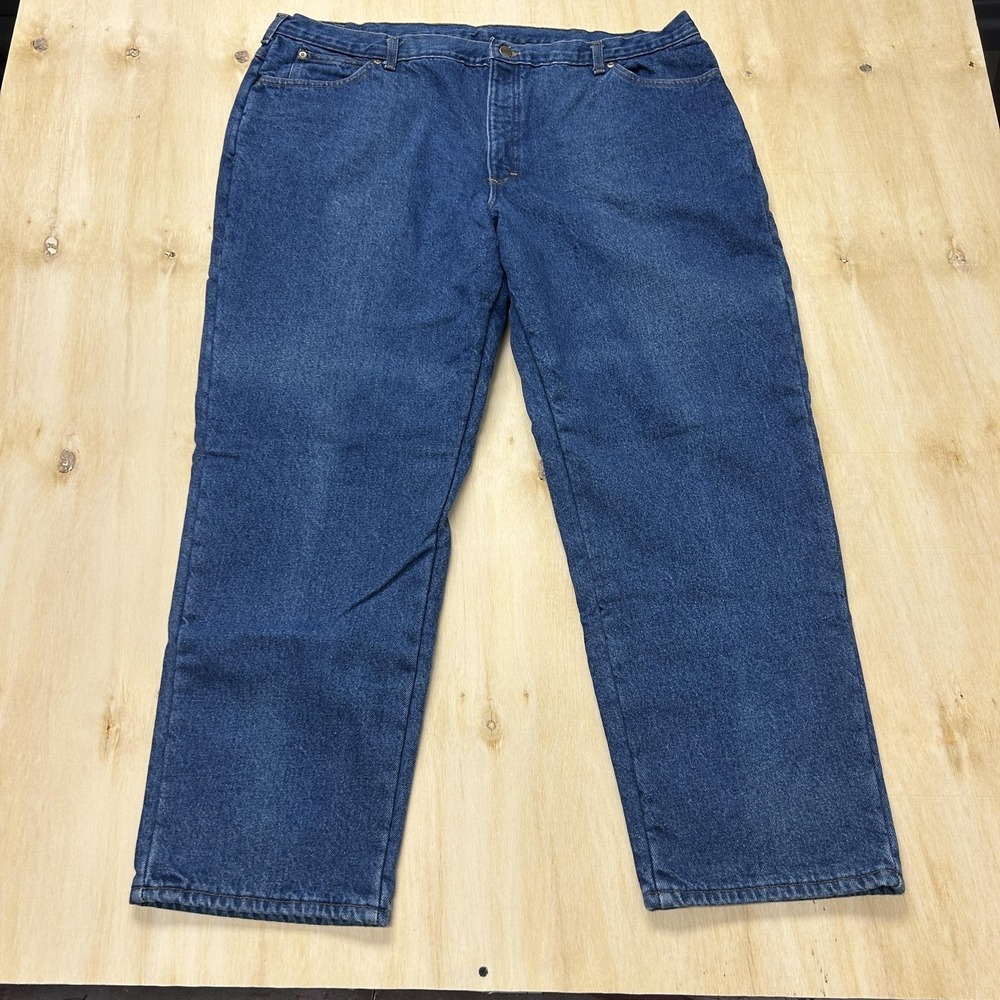 L.L. Bean Double L Fleece Lined Jeans Mens 44x30 Blue Denim Relaxed Straight